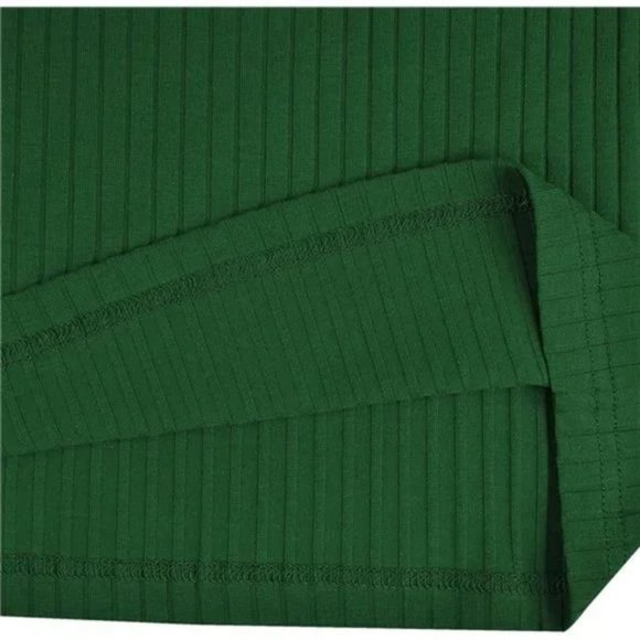 New Men's Muscle Shirts Slim Fit Ribbed Knit Green - Picture 4 of 8